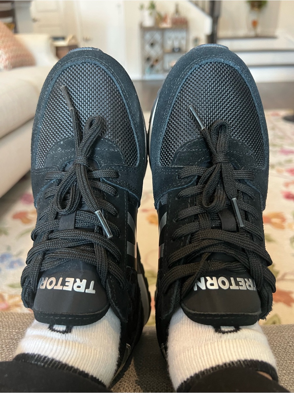 TRETORN Black Mesh & Suede Sneakers. Never worn